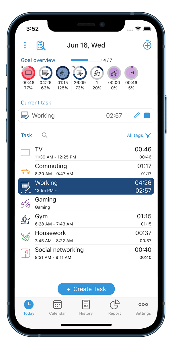 atracker daily task and
