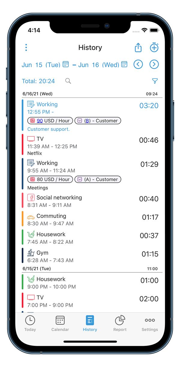 atracker daily task and